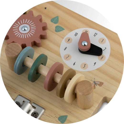 Montessori activities: clock, colors, and gears