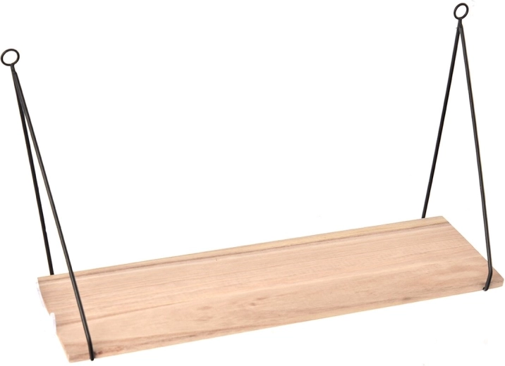 Wall shelf wood and metal 50 cm