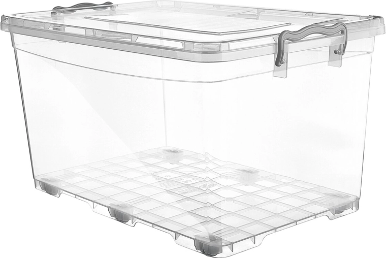 Plastic storage box Multi rectangular with wheels, tall, 50 l