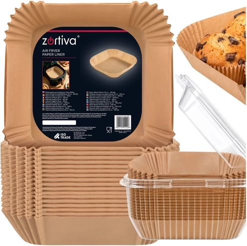 Zortiva disposable paper liners for air fryer 20 × 20 cm (400 pcs)