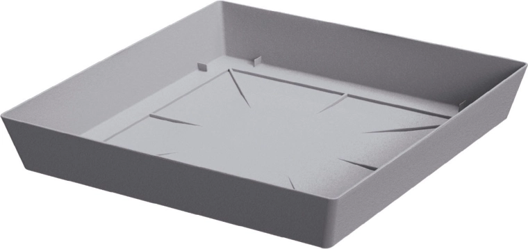 LOFLY Square Plastic Saucer for Flowerpot 16.5 cm – Stone Grey