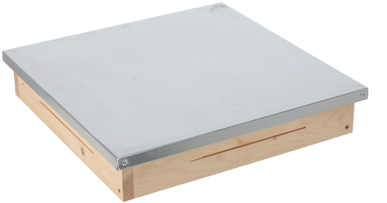 Wooden lid for a 10-frame Wielkopolski hive, sheet-metal clad