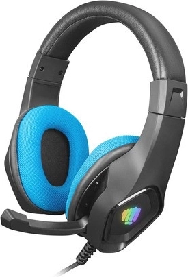 Геймърски слушалки FURY Phantom с RGB подсветка – черно-сини