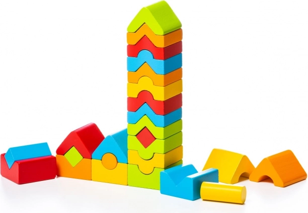 CUBIKA Дървен конструктор 5 кули 25 части