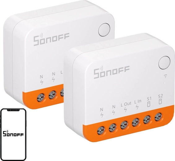 Sonoff MINIR4 Extreme смарт Wi‑Fi превключвател (2 бр.)