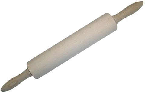 Two-handed wooden rolling pin for dough 25.5 × 5.5 cm