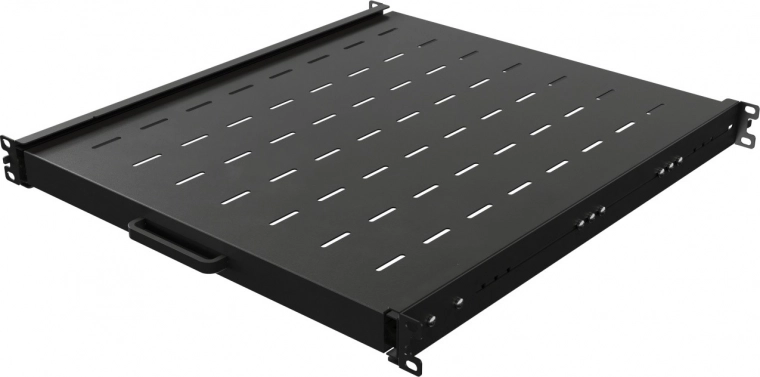 Sliding Shelf for 19" Rack Cabinet 1U, 500 mm, Black
