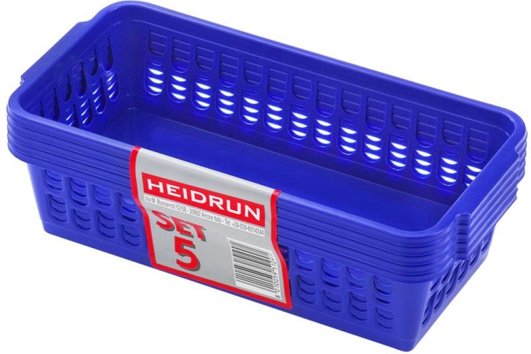 Пластмасови кошнички HEIDRUN 20,5 × 10 × 6,5 см, комплект 5 бр., микс цветове