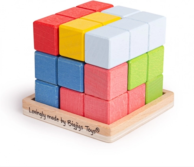 Bigjigs Toys дървен сглобяем куб