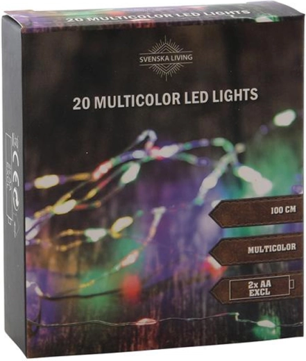 Светлинна верига 20 LED, многоцветна, 100 см