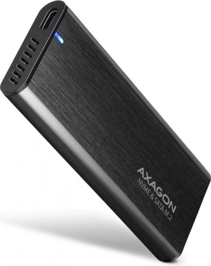 Външен алуминиев безвинтов корпус AXAGON с USB-C 3.2 Gen 2 за M.2 NVMe / SATA SSD