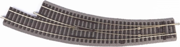 Piko curved turnout with ballast right