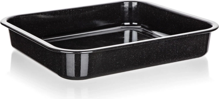 Емайлиран правоъгълен съд за печене CULINARIA Black 41 × 37 × 7 см
