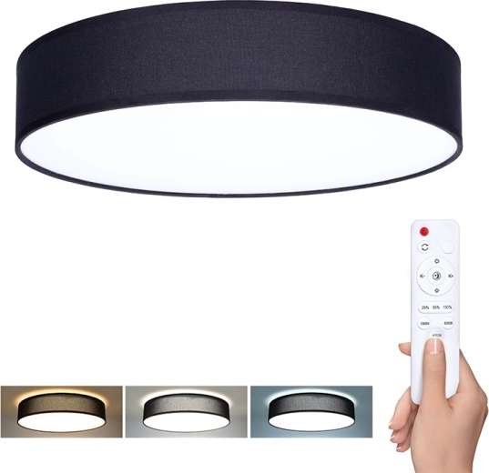 Solight LED таванно и стенна лампа Penley с дистанционно управление, 48 W, 47 cm, черна