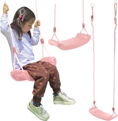 Kruzzel plastic children’s swing on ropes, pink - 1 piece