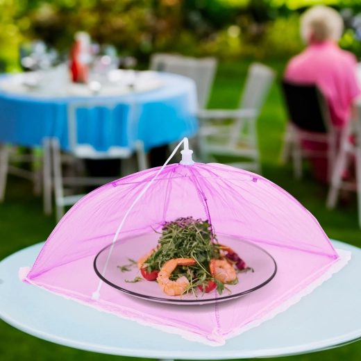 Pink mesh food cover 30 × 30 cm
