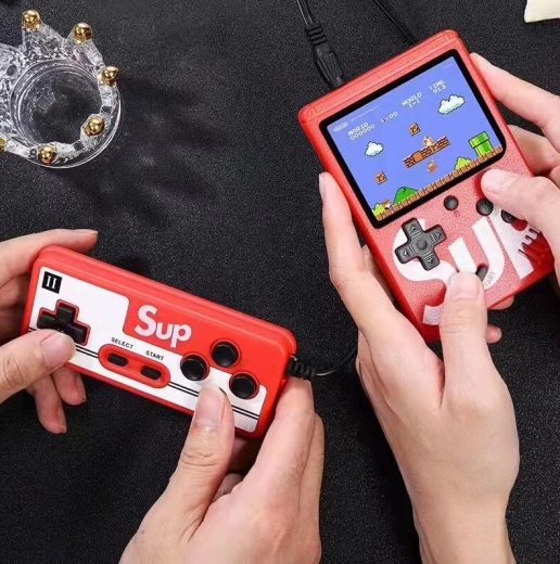 Мини преносима игрова конзола SUP с 400 игри – червена, за двама играчи
