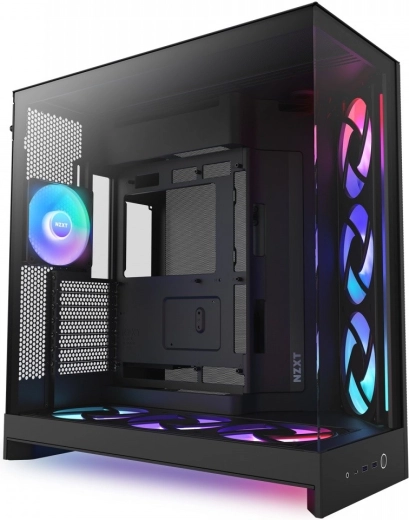 NZXT H9 Flow RGB+ mid-tower ATX кутия с прозорец, черна