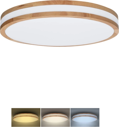 Solight LED ceiling and wall light Woody 25 W, 1350 lm, 29 cm, 3CCT