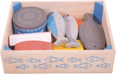 Дървени морски дарове в кутия Bigjigs Toys