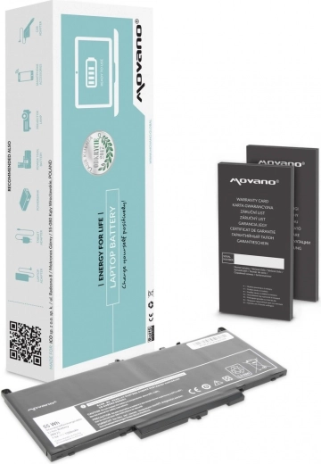 Movano Battery for Dell Latitude E7270 and E7470, 55 Wh