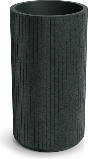 Висока кръгла саксия Coro Round High 40 см – тъмносивa