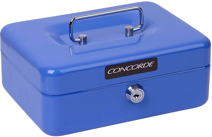 Concorde Metal Cash Box 20 cm, Blue