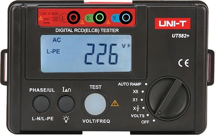 Uni-T тестер за дефектнотокови защити UT582+