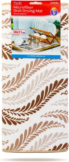 Microfiber Dish Drying Mat with Brown Pattern