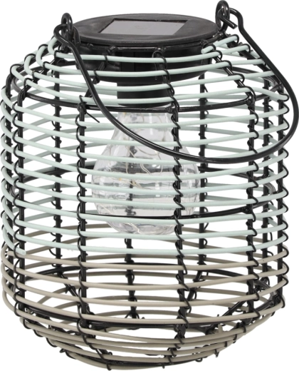 Solar metal lantern LED 19 cm green-grey