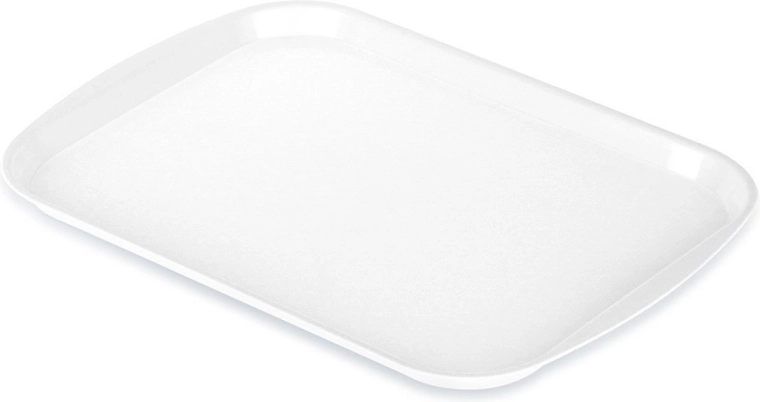 Plastic serving tray white 43.5 × 31.5 cm