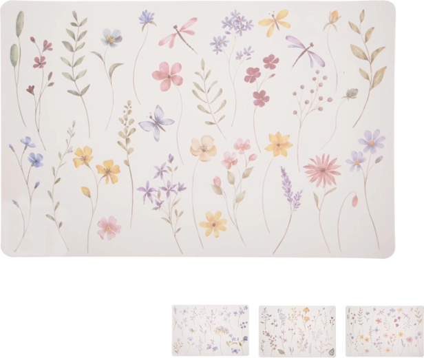 Plastic placemat – spring flowers 43.5 × 28.5 cm, assorted