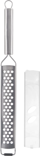 Stainless steel flat crown grater with handle