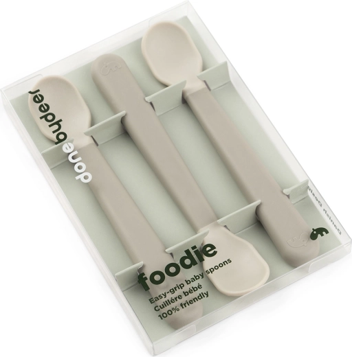 Done by Deer детски лъжички easy-grip foodie в пясъчен цвят 3 бр.