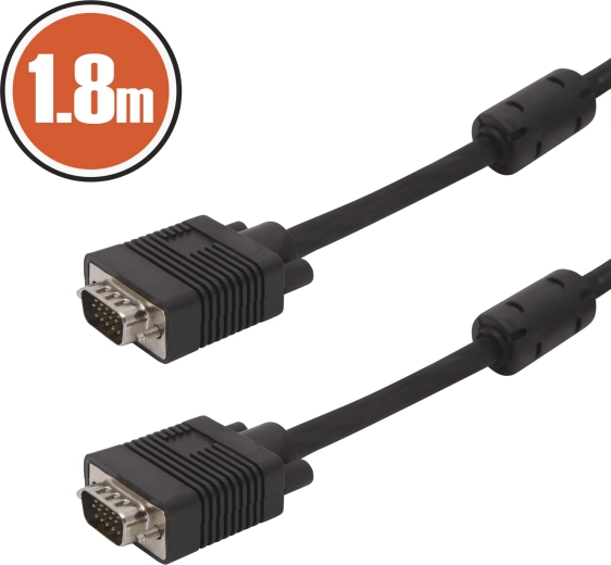 VGA Monitor Cable 1.8 m Black
