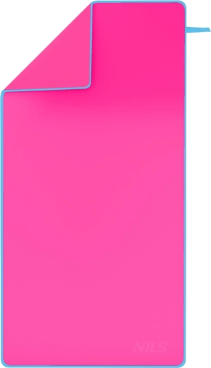 NILS Camp quick-drying microfiber towel pink-blue 140 × 70 cm