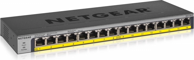 Netgear GS116LP 16-портов гигабитов PoE+ неуправляем суич