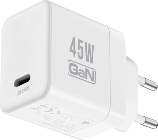 Crong ultra-compact GaN USB-C 45 W PD 3.0 mains charger with PPS, white