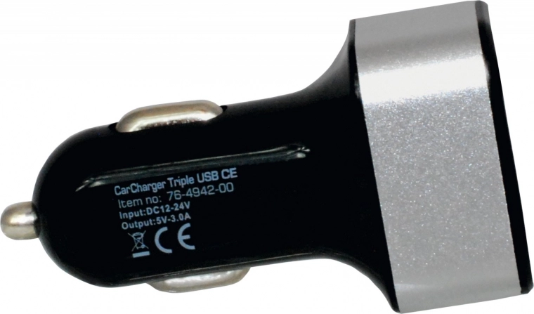 Three USB ports for simultaneous charging