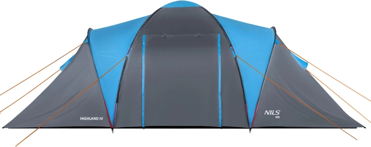 Семеен палатка NILS Camp Highland IV за 4 души, син/сив