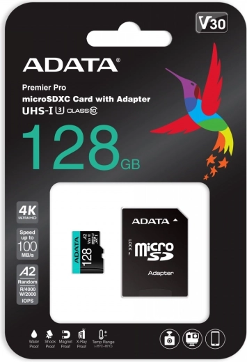 Карта памет microSD 128 GB UHS‑I U3 V30 A2 + адаптер