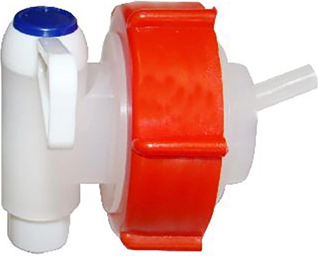 Cap with dispensing tap for 15–25 l jerry cans and SDH 40–50 l drums, plastic