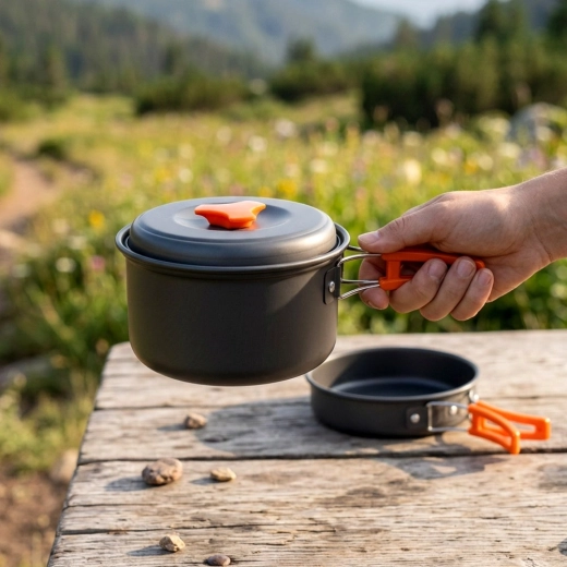 Lightweight anodized aluminum and safe folding handles