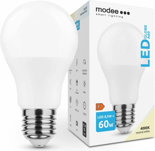 LED bulb A60 8.5 W E27 806 lm neutral white MODEE