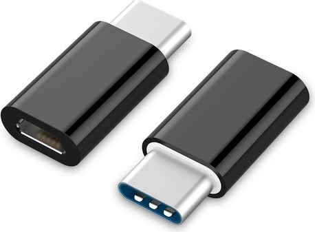 Адаптер USB-C към microUSB (F) черен