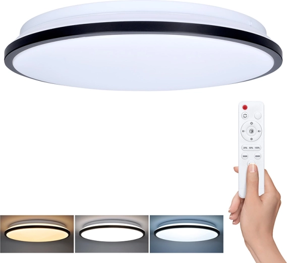 Solight LED таванно и стеннопоставяемо осветително тяло Jamil с дистанционно управление, 48 W, 3360 lm, 40 cm, CCT, димируемо