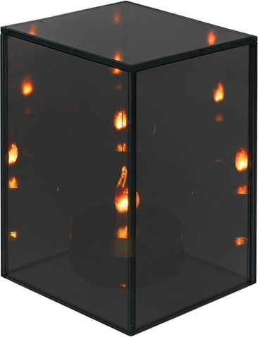 Zortiva cube-shaped mirrored 3D LED lantern