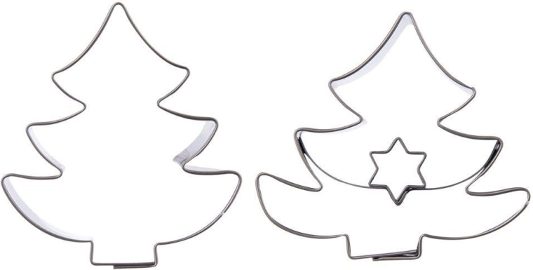 Steel cookie cutter – tree, 4.5 cm, 2 pcs
