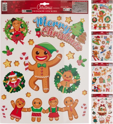 Sparkling polypropylene window decoration, mixed motifs