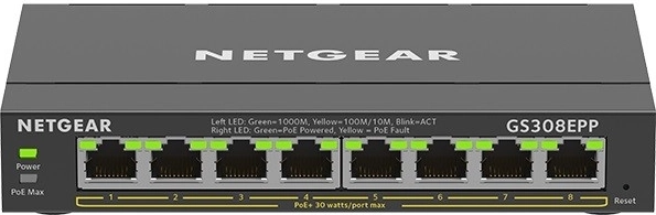 8-port Gigabit PoE+ switch Netgear GS308EPP (123 W)